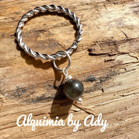 Charm adorned silver ring band - Picture 1 of 1